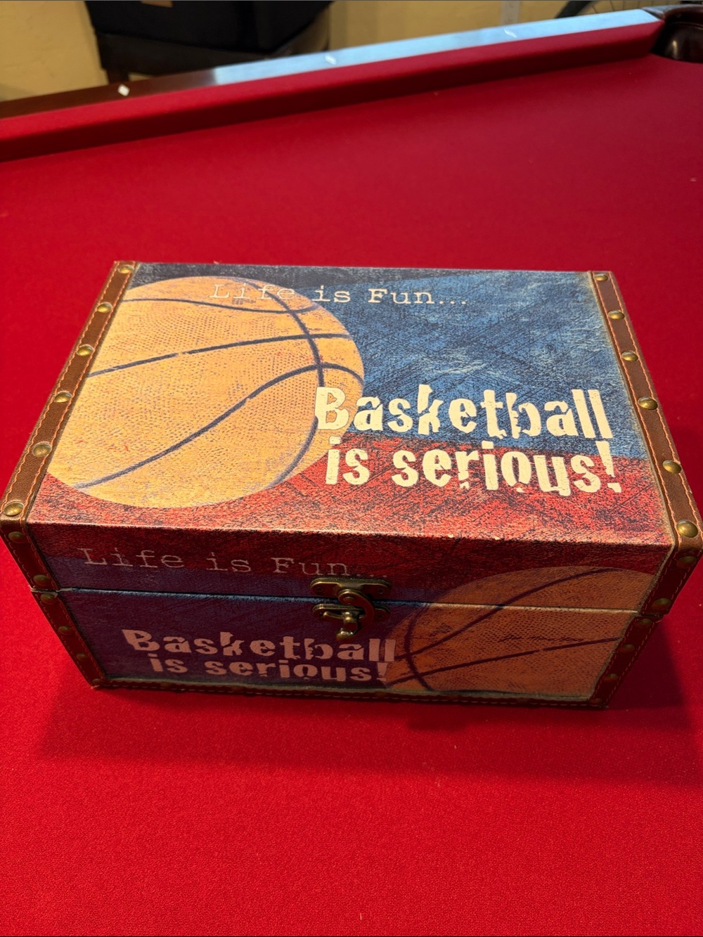 Basketball Is Serious Decorative Storage Box - Blue/Orange